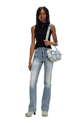 Ribbed tank top with mock neck