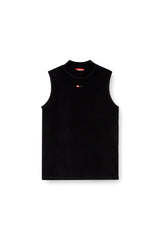 Ribbed tank top with mock neck