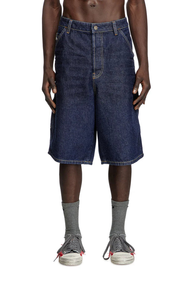 Utility shorts in clean-wash denim