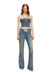 Rib-knit tube top with Oval D