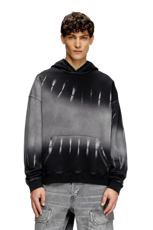 Tie-dyed hoodie with logo print