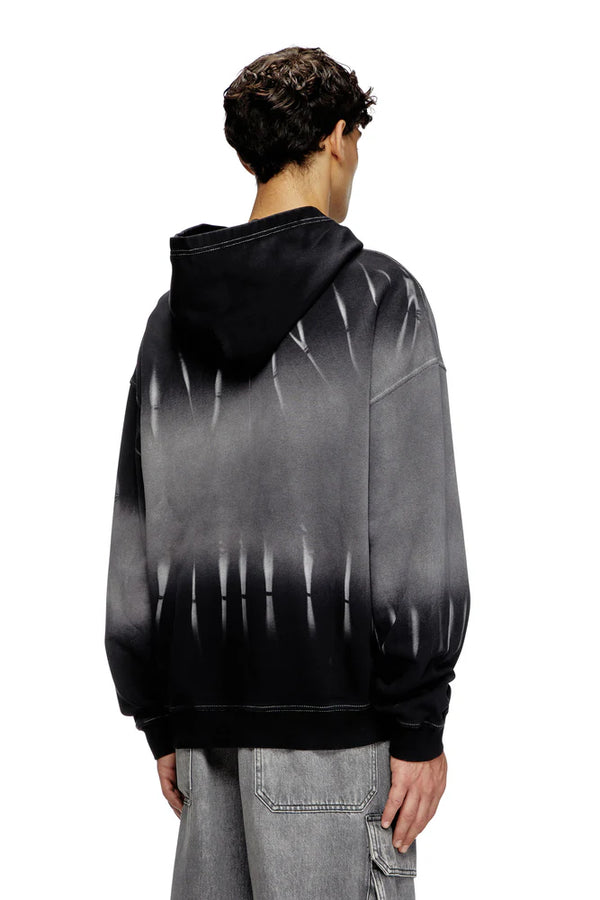 Tie-dyed hoodie with logo print