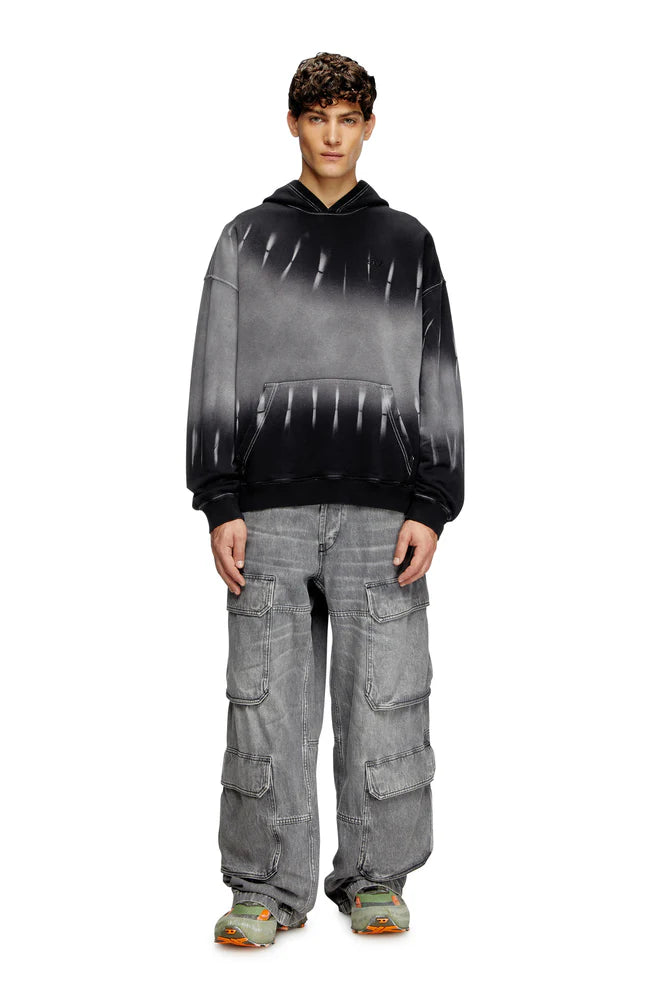 Tie-dyed hoodie with logo print