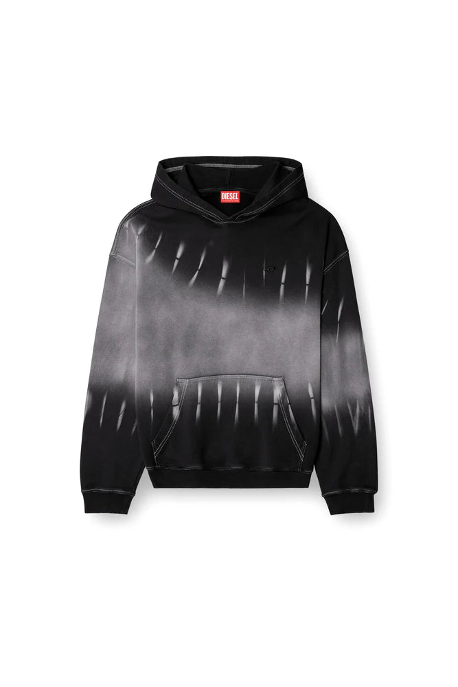 Tie-dyed hoodie with logo print