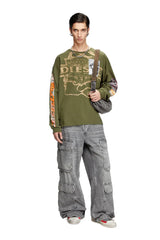 Long-sleeve T-shirt with graphic patches