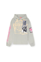 Hoodie with prints and logo patches