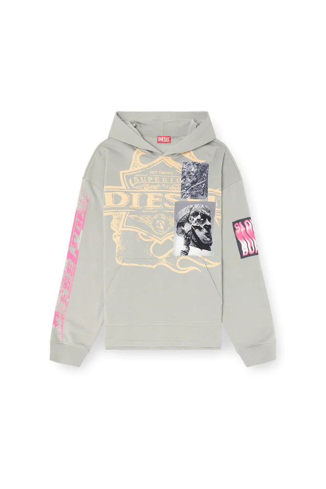 Hoodie with prints and logo patches