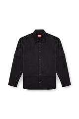 Layered shirt in twill and jersey