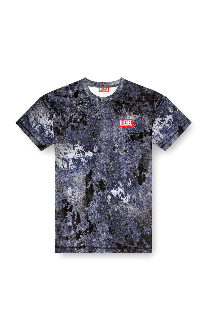 Marble-effect burnout T-shirt