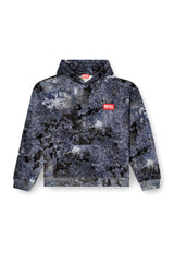 Marble-effect burnout hoodie