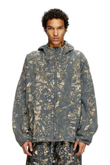 Hooded jacket with camo print