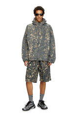 Hooded jacket with camo print
