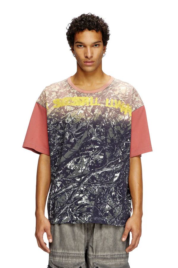 T-shirt with glitch camo print