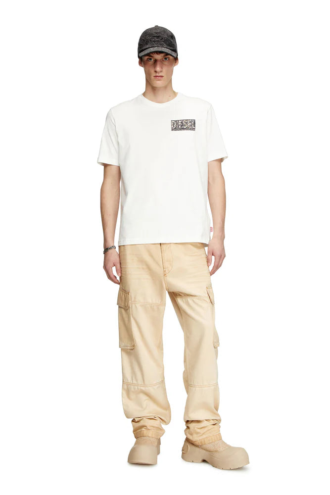 T-shirt with gabardine patch logo