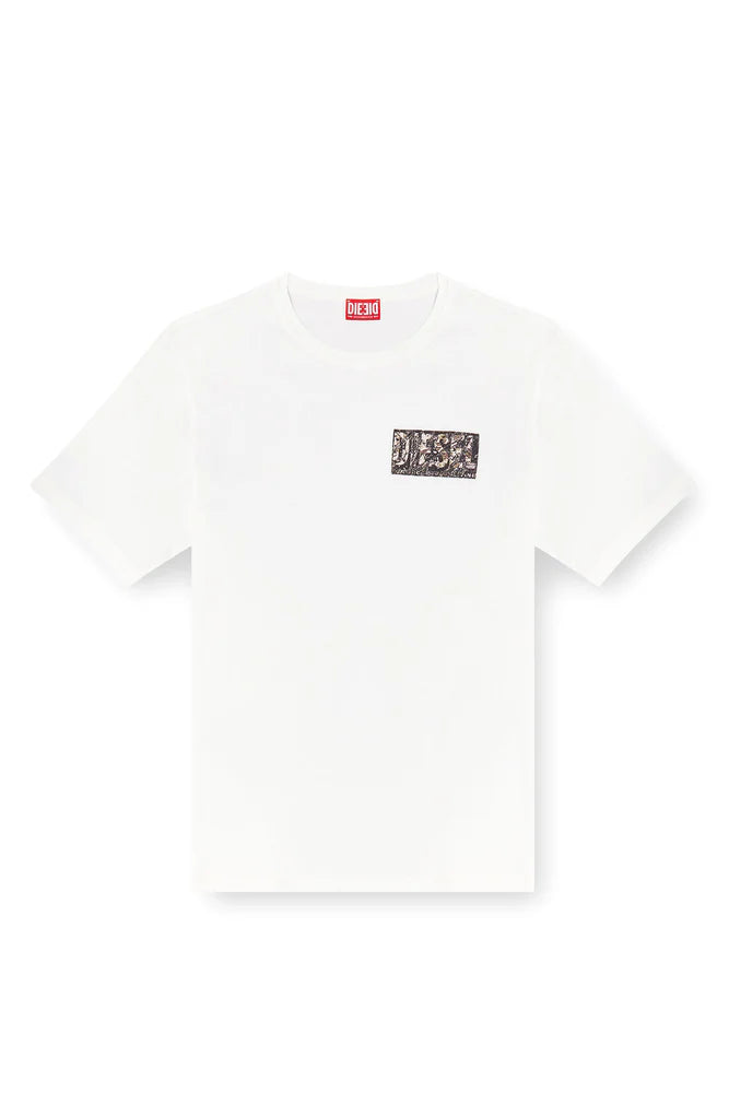 T-shirt with gabardine patch logo