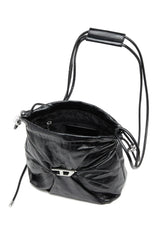 Scrunch-D-Bucket bag in shiny wrinkled leather