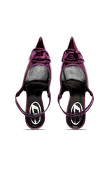 D-Venus-Slingback pumps with mirror finish