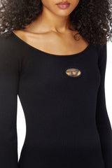 Off-the-shoulder dress in ribbed knit