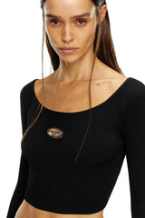 Off-the-shoulder top in ribbed knit