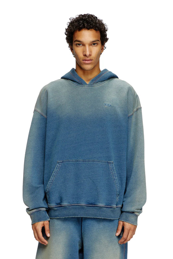 Faded hoodie with logo embroidery