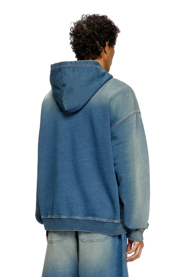 Faded hoodie with logo embroidery