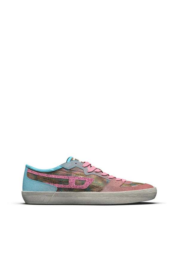 S-Leroji D-Glittered-logo nylon and suede sneakers