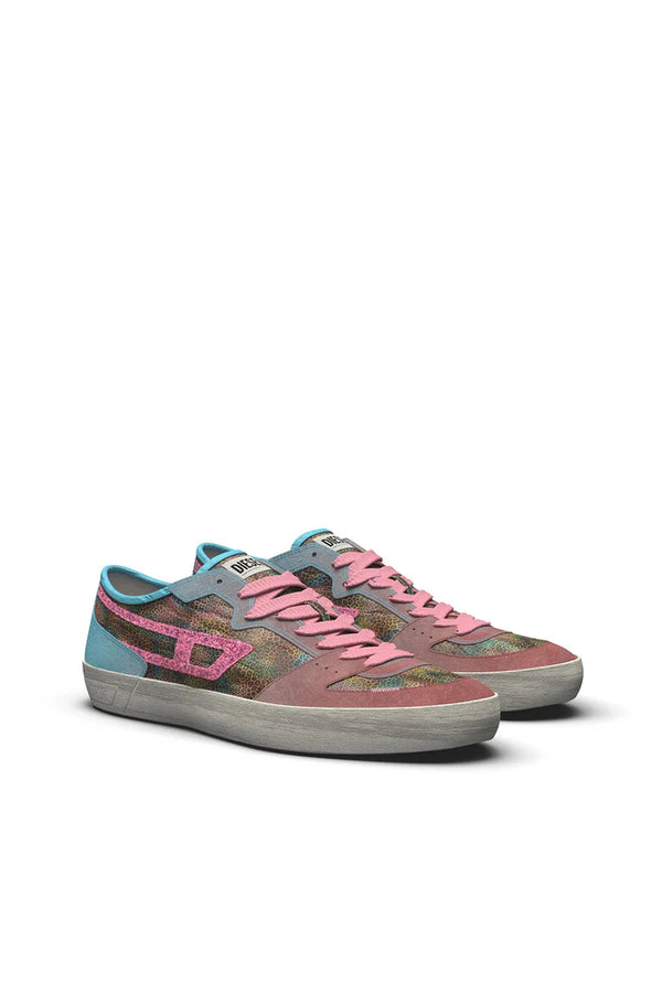 S-Leroji D-Glittered-logo nylon and suede sneakers