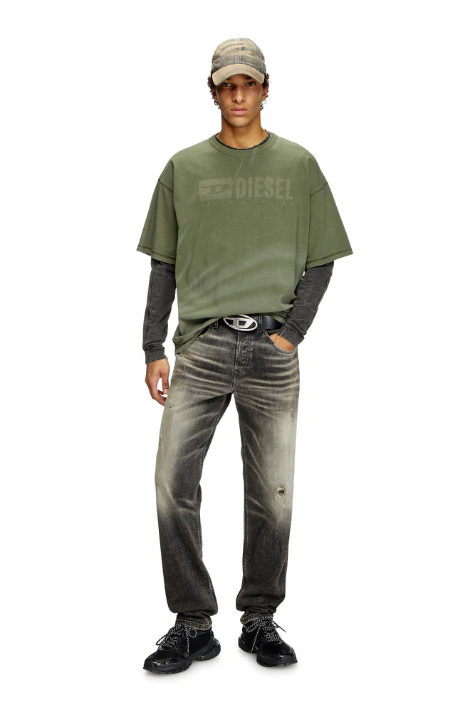 Laser-faded logo T-shirt