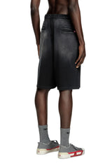 Jersey and mesh shorts with faded effect