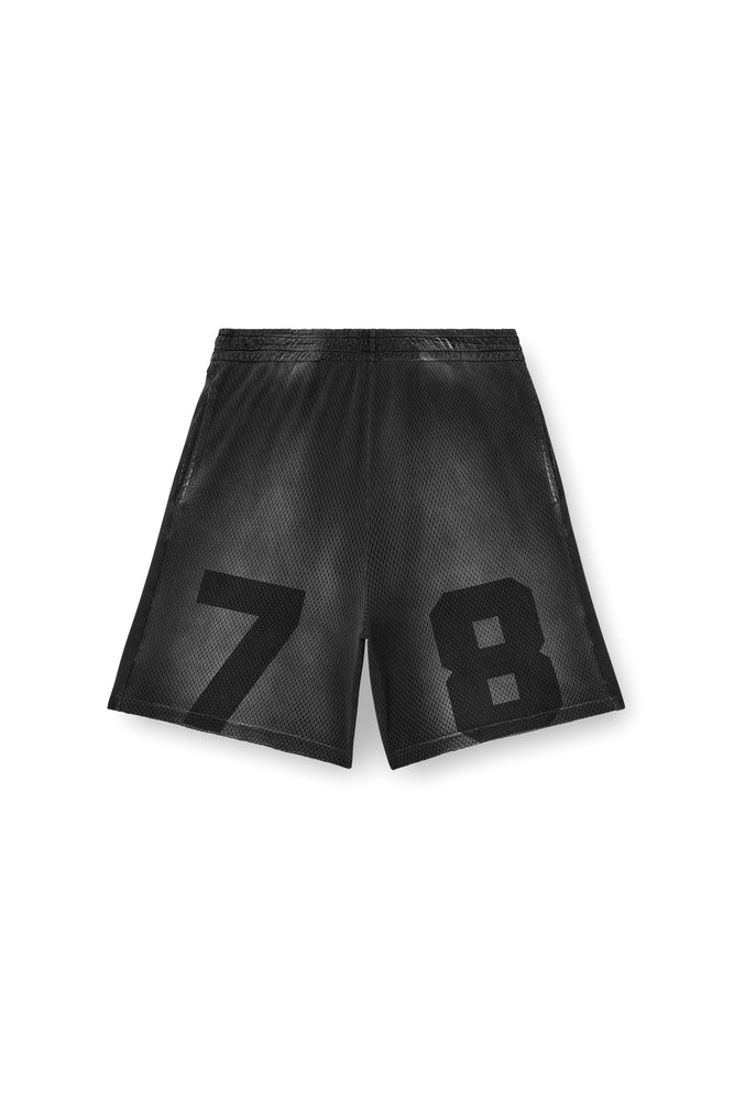 Jersey and mesh shorts with faded effect