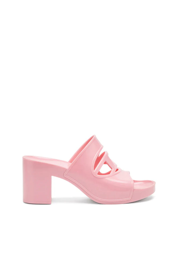 Sa-Bonnie-Heeled rubber slides with cut-out logo