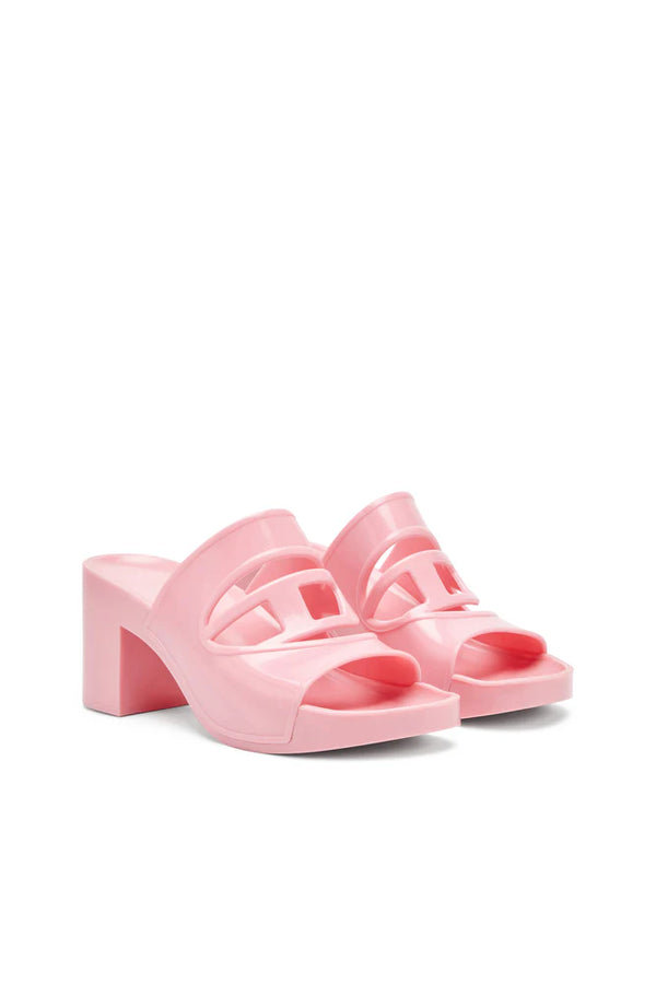Sa-Bonnie-Heeled rubber slides with cut-out logo