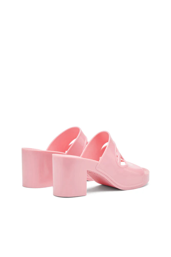 Sa-Bonnie-Heeled rubber slides with cut-out logo