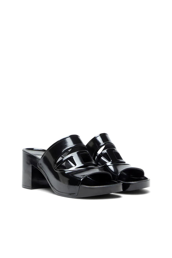 Sa-Bonnie-Heeled rubber slides with cut-out logo