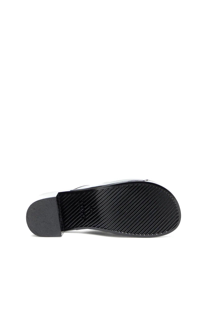 Sa-Bonnie-Heeled rubber slides with cut-out logo