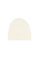 Ribbed beanie with D embroidery