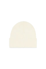Ribbed beanie with D embroidery