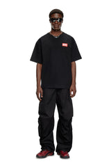 T-shirt with jacquard logo patch