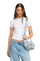 T-shirt with embroidered D patch