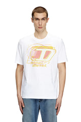 Slub cotton T-shirt with flocked logo