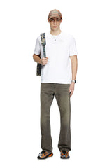Mercerized cotton T-shirt with tonal logo