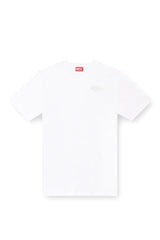 Mercerized cotton T-shirt with tonal logo