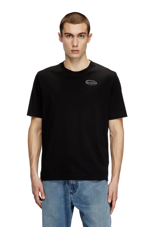 Mercerized cotton T-shirt with tonal logo