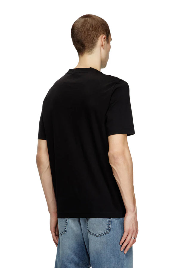 Mercerized cotton T-shirt with tonal logo