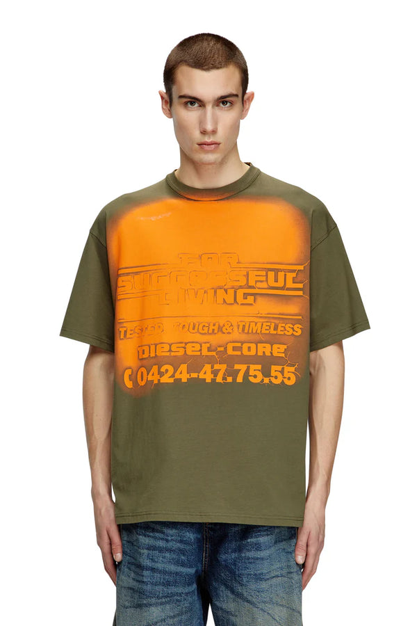 T-shirt with blowout logo graphic