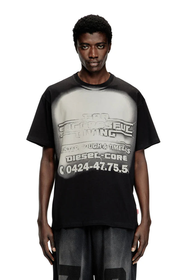 T-shirt with blowout logo graphic
