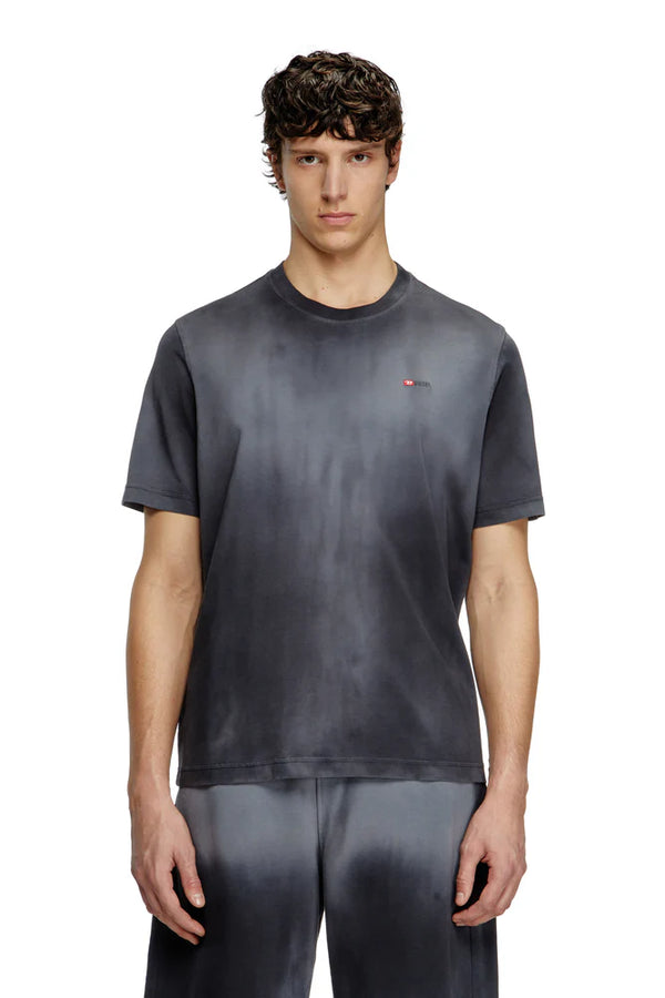 Faded T-shirt with micro logo embroidery