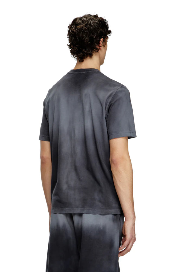 Faded T-shirt with micro logo embroidery
