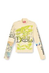 Turtleneck top with tattoo print