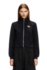 Zip-up sweatshirt with cut-out logo